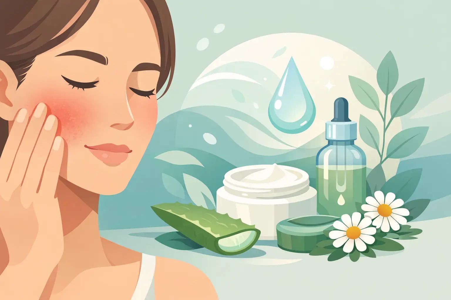 Как да успокоя зачервена чувствителна кожа