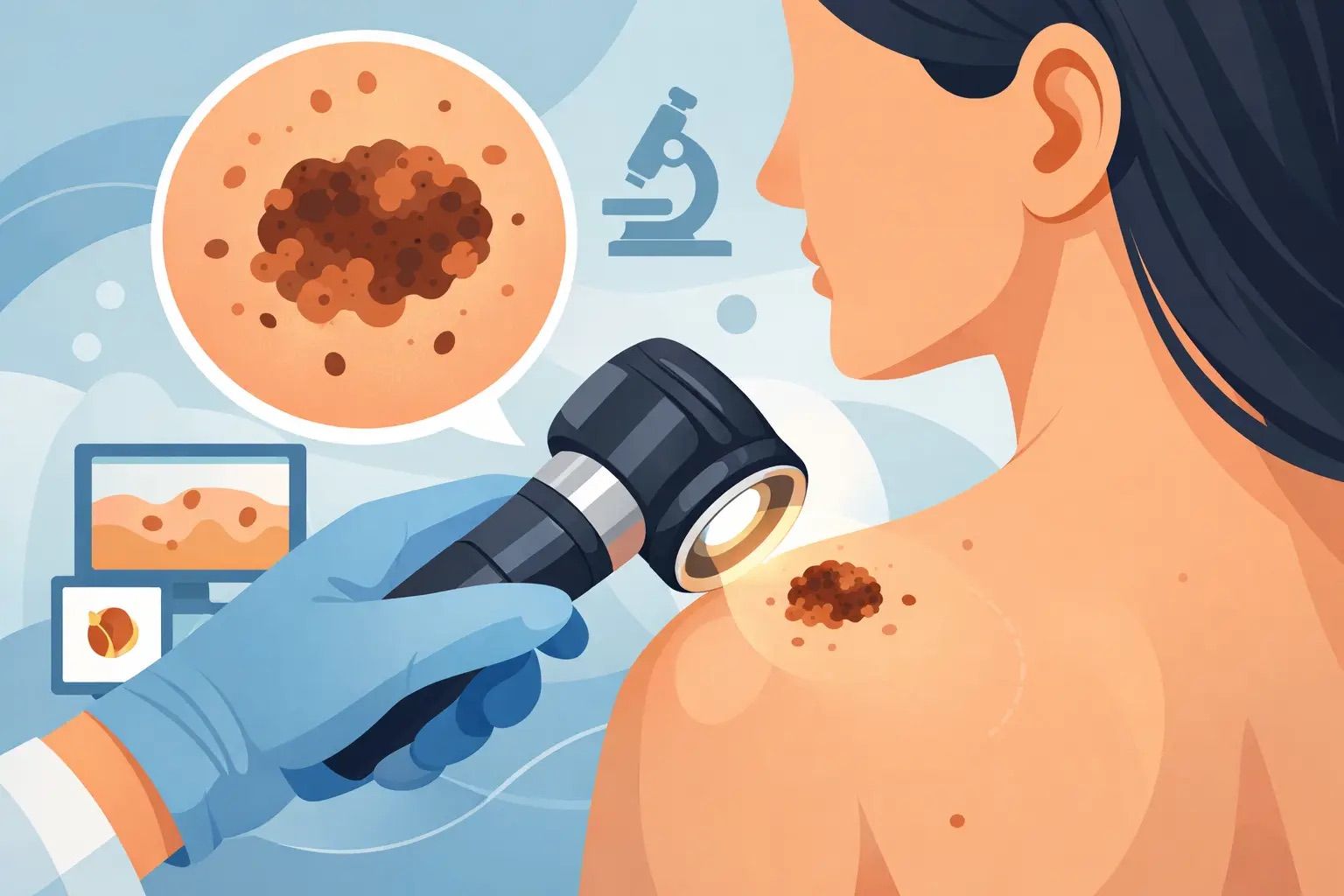 Какво показва дерматоскопията на бенки